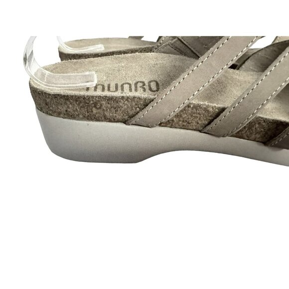 Munro CAMILA Sz 7WW Nubuck Slip-On Sandals Slides Taupe Combo NEW - Picture 3 of 9